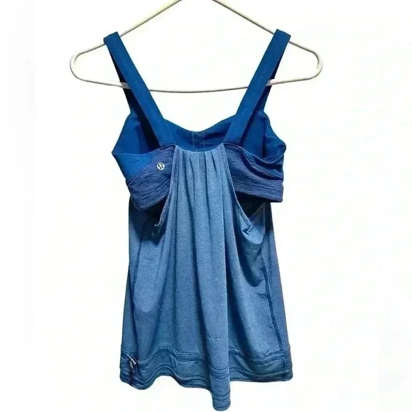 LULULEMON BLUE TANK TOP WITH BUILT IN BRA - Picture 6 of 7